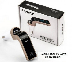 Modulator FM Bluetooth HandsFree G7 / Car Kit Auto Bluetooth USB,SD,MP3 Negru foto