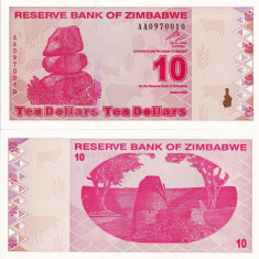 ZIMBABWE 10 dollars 2009 UNC!!!