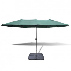Umbrela cu baza portabila, 2,7 x 4,6 m, aluminiu, Verde foto