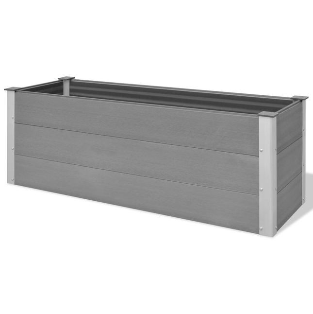 Jardiniera gradina, lemn compozit, 150 x 50 x 54 cm, gri foto mare Jardiniera gradina, lemn compozit, 150 x 50 x 54 cm, gri foto mare