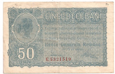 ROMANIA 50 BANI BGR 1917 VF foto