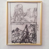 MARCEL PAVEL-PICTOR IESEAN-GRAFICA-TEHNICA MIXTA-, Nonfigurativ, Carbune, Abstract
