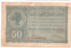 ROMANIA 50 BANI BGR 1917 VF SERIE 8 CIFRE foto