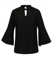 Bluza neagra cu decupaje si maneci clopot Dorothy Perkins foto