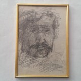 MARCEL PAVEL-PICTOR IESEAN-AUTOPORTRET LA DURAU 1984-GRAFICA-CREION PE HARTIE