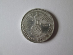 Germania 2 Reichsmark 1937 argint foto