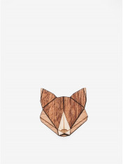 Brosa din lemn in forma de vulpe - BeWooden Fox Brooch foto