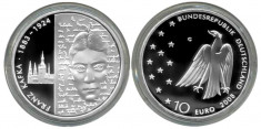 Germania moneda argint 10 euro 2008 - Franz Kafka - UNC in capsula foto
