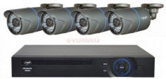 Kit supraveghere video PNI House IPMAX POE ONE 720P - NVR IP ONVIF si 4 camere HD cu IP 1.0 MP, PoE foto