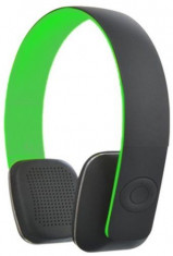 Casti Microlab T2, Bluetooth, Microfon (Negru/Verde) foto