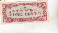 bnk bn burma 1 cent 1942 unc , 9b ,ocupatia japoneza foto