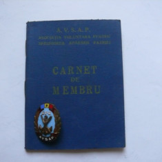 Carnet de membru si insigna AVSAP 1958