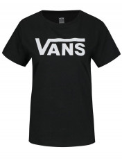 Tricou negru cu print logo pentru femei - VANS Flying foto