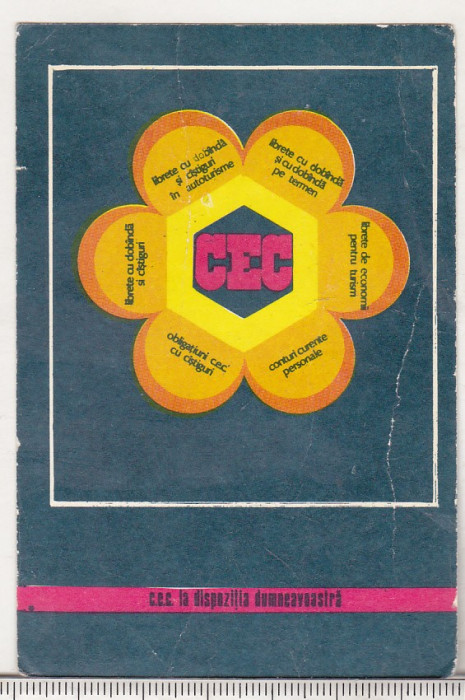 bnk cld Calendar de buzunar 1986 - CEC