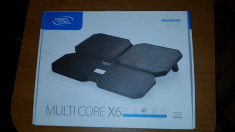 Suport laptop/cooler DEEPCOOL X6, 4 ventilatoare, 15.6&amp;quot;, negru,NOU, cu Garantie foto