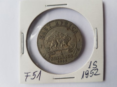 F51 EST AFRICA 1 SHILLING 1952 foto