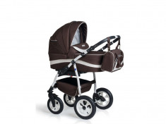 Carucior copii 3 in 1 MyKids Germany Maro Inchis - Crem foto