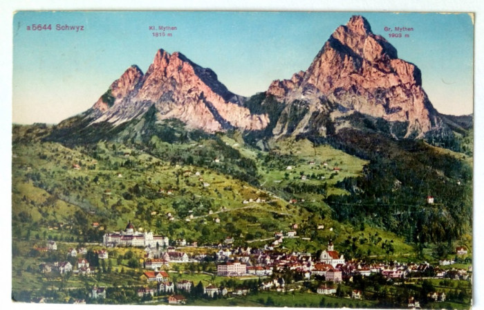 Carte postala veche Elvetia - Postkarte - Peisaj Montan - Varfuri
