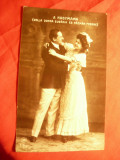Ilustrata -Fotografie actorii Maghiari- Dela Donna Eugenia si Pazman Ferenc 1909