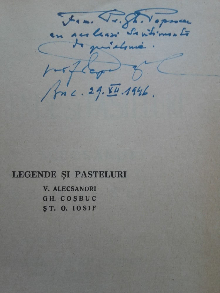 LEGENDE SI PASTELURI PAUL I.PAPADOPOL ,1945, DEDICATIE /SEMNATURA AUTOR |  Okazii.ro