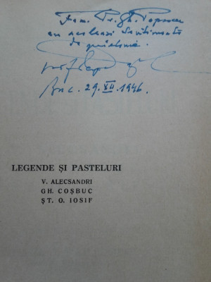 LEGENDE SI PASTELURI PAUL I.PAPADOPOL ,1945, DEDICATIE /SEMNATURA AUTOR foto