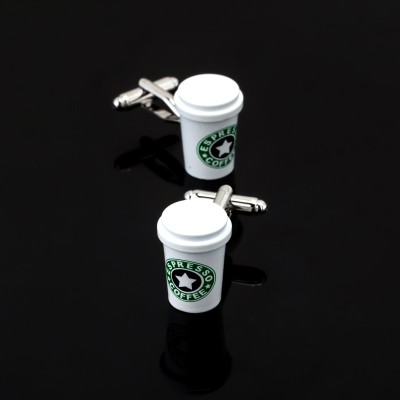 Butoni forma cana cafea stil Starbucks + ambalaj cadou foto