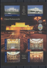 ROMANIA 2011 LP 1898 a PALATUL PARLAMENTULUI BLOC DE 6 TIMBRE MNH foto