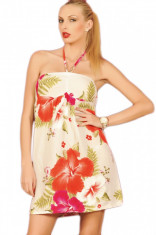 TFS21 Rochie scurta, de vara, cu imprimeu floral foto