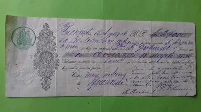 Bilet la ordin Banca 1904 Bucuresti foto