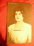 Ilustrata-Fotografie cu Actrita Maghiara B.Sandor Erzsi circ. 1922 Ungaria