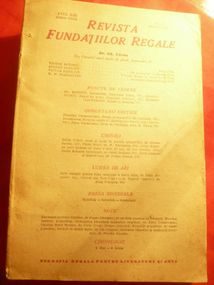 Revista Fundatiilor Regale aug.1946 cu V.Eftimiu ,St.Popescu ,V.Papilian,KH Zamb foto