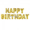 Set 13 Baloane Jumbo 40cm din folie metalizata Aurie Happy Birthday
