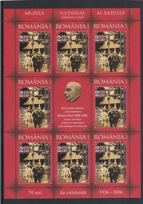 2006 LP 1721 a MUZEUL NATIONAL AL SATULUI GUSTI MINICOALA 8 TIMBRE+1 VINIETA MNH foto