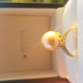 Freshwater inel perla 18k aur