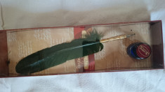 Stilou pana Aladin verde cu calimara pt caligrafie foto