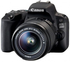 Aparat Foto DSLR Canon EOS 200D, + EF-S 18-55mm DC, 24.2 MP, Full HD, Wi-Fi (Negru) foto