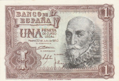 Spania 1 Peseta 1953 P.144 UNC foto