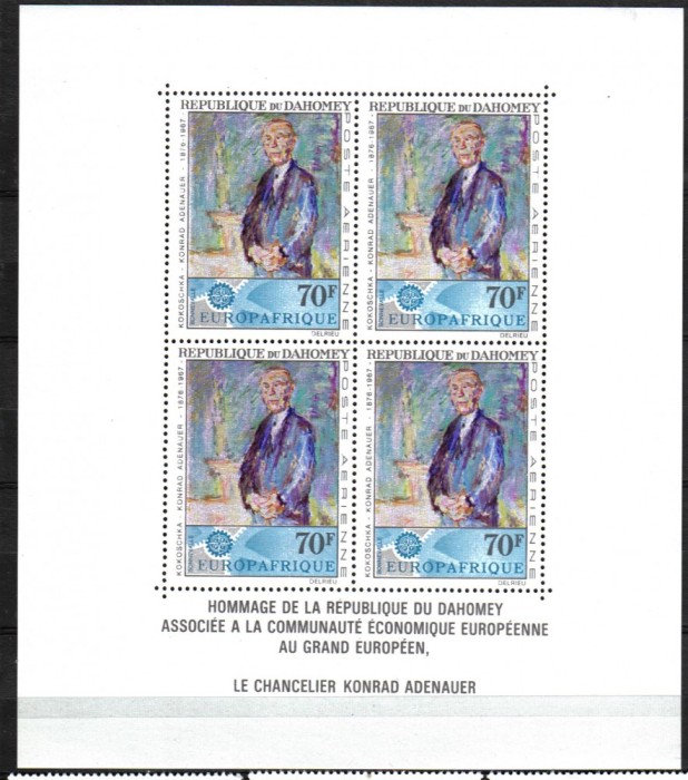REP. DAHOMEI MI. BLOCK 8 MNH