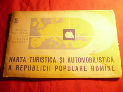 Harta turistica si Automobilistica a RPR - 1960 -pliata foto