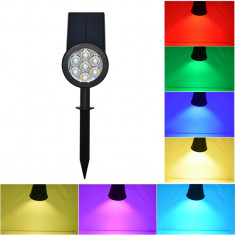 Reflector solar LED RGB, 3W, 40 cm, de exterior IP55, 2 moduri iluminare, ABS foto