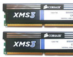 KIT MEMORII DDR3 DESKTOP CORSAIR XMS3 , 4GB= 2X2GB 1600MHz , SUPORTA INTEL XMP foto