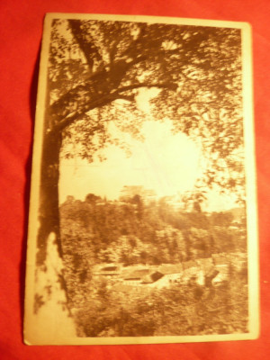 Ilustrata Sighisoara - Vedere circulat 1956 ,stamp. ovala taxa de plata 20 bani foto