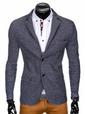 Sacou barbati, bleumarin, casual, slim fit, cu buzunare aplicate, elegant, inchidere doi nasturi - M83 foto