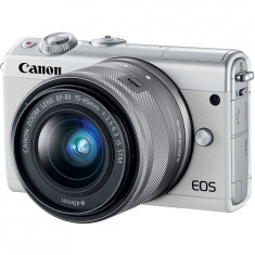 Aparat foto Mirrorless Canon EOS M100, 24.2 MP, White + Obiectiv 15-45 mm foto