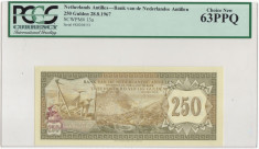 Antilele Olandeze 250 gulden 1967 PCGS 63 PPQ P-13a foto