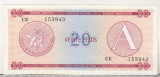 Bnk bn Cuba 20 pesos exchange certificate seria A
