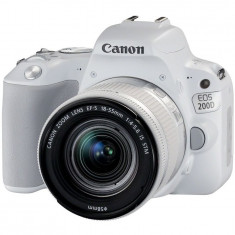 Aparat foto DSLR Canon EOS 200D, 24.2 MP, Wi-Fi, Alb + Obiectiv EF-S 18-55mm,f/3.5-5.6 IS SL foto