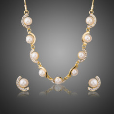 Set Bijuterii AZ16 Lux Azory Long Gold Pearls foto