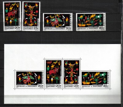 REP. DAHOMEI MI.247-250 +BLOCK 3 MNH foto