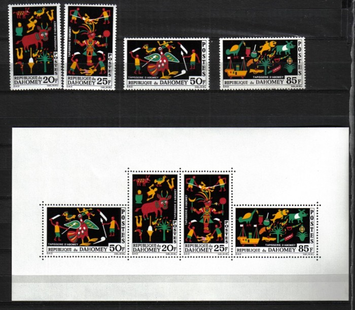 REP. DAHOMEI MI.247-250 +BLOCK 3 MNH